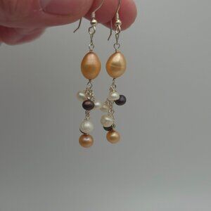 Sterling Silver Genuine Various Pearl Earrings A469